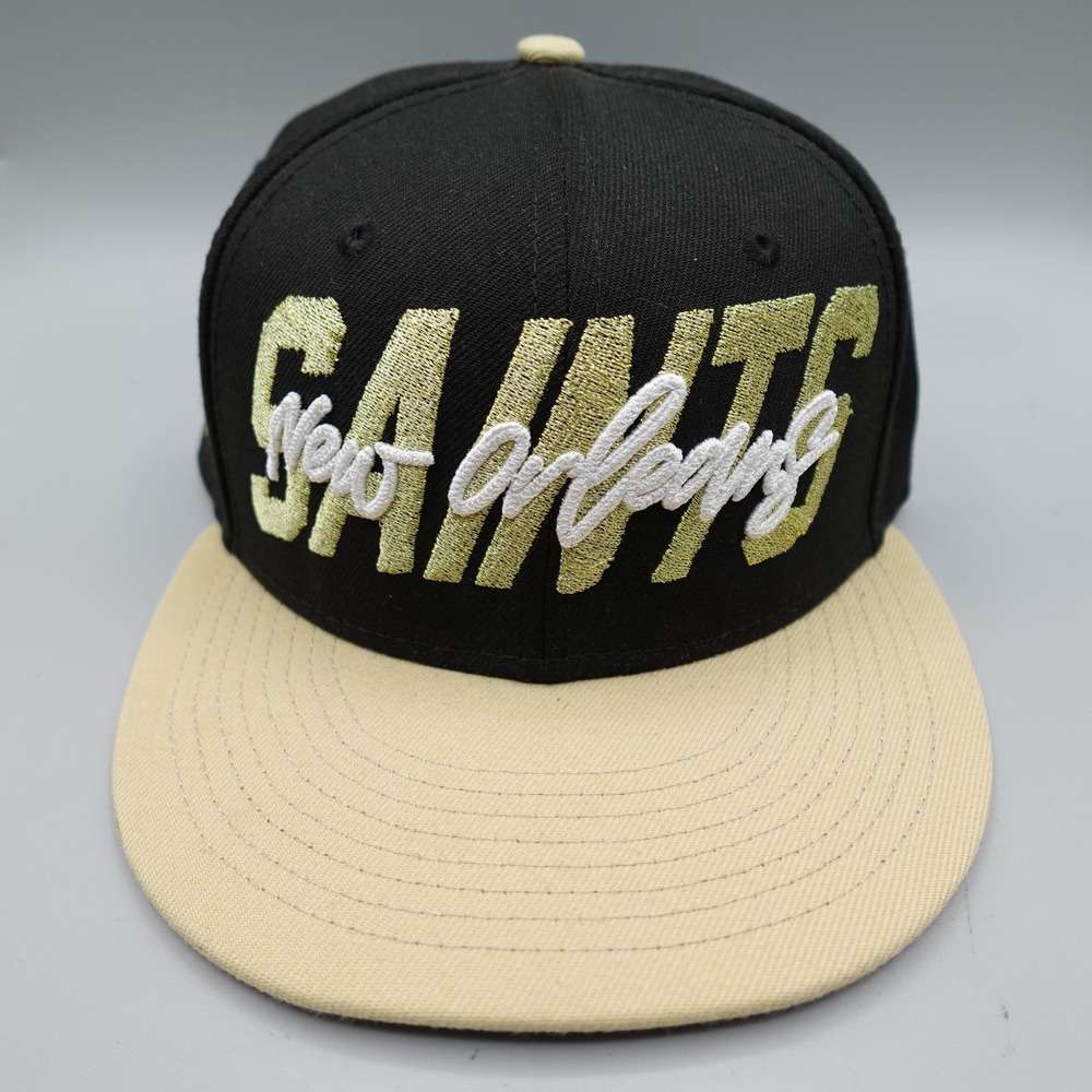 New Orleans Saints Hat Cap Fitted Mens 7 Black Gold NFL Football 59Fifty New Era